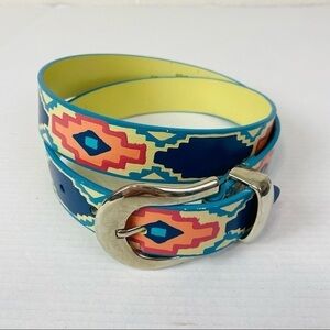 Leather Aztec Southwest Painted Belt Size M/L